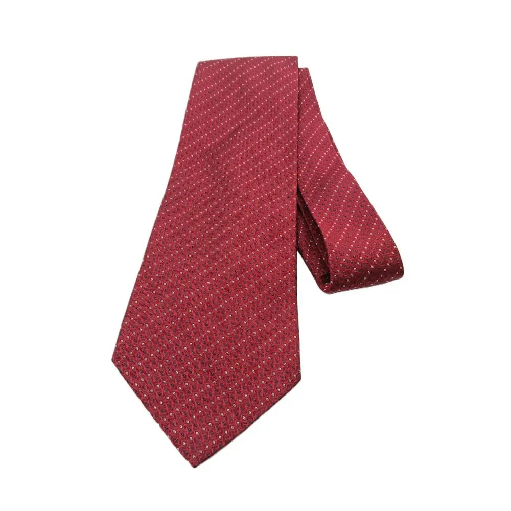 Dockers Khakis Silk Tie Mens 60” Burgundy Gray Dot Stripe Designer Wide New